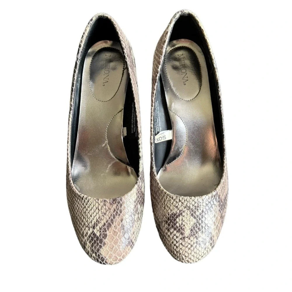 Merona Faux Snakeskin Heels Size 10 - Picture 3 of 6